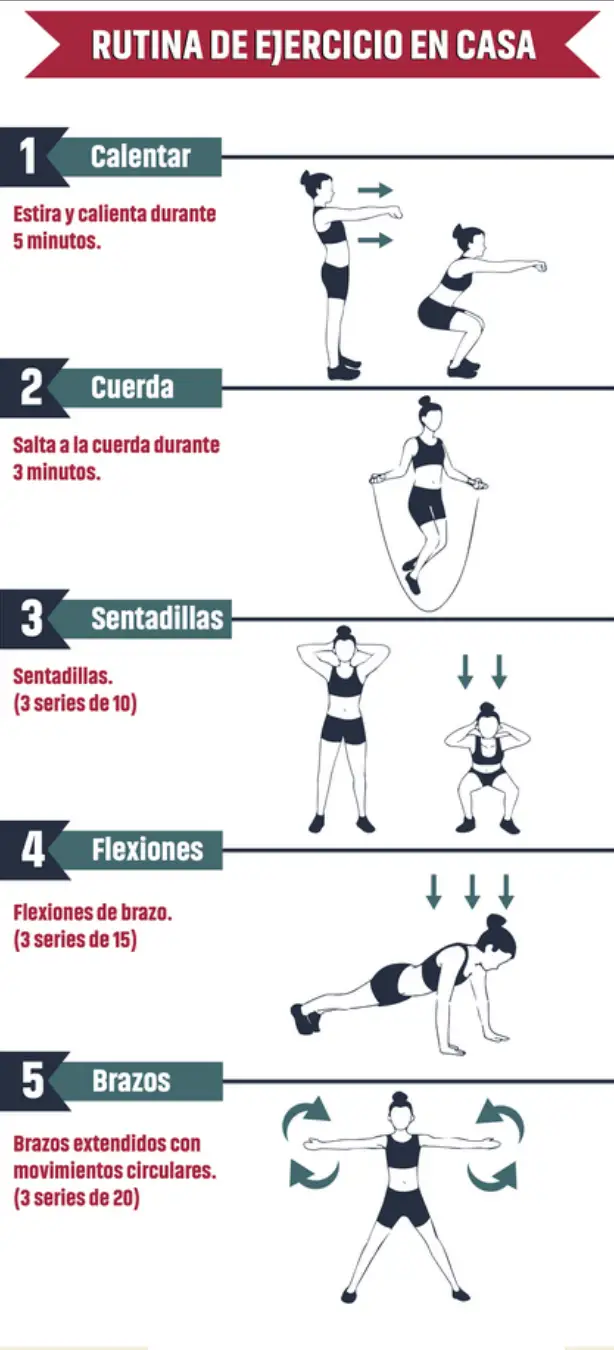 Infografía para hacer ejercicio en casa