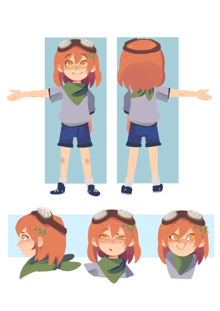 línea de referencia para personaje de cuento infantil